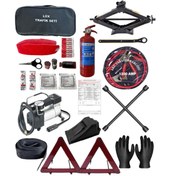 Resim Halidi 7 PARÇA SET TRAFİK SETİ+KRİKO+BİJON+TAKVİYE KABLOSU+KOMPRESÖR+KAZA TUTANAĞI+ELDİVEN 