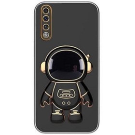 Resim Gpack Samsung Galaxy A50 Kılıf Kamera Korumalı Astronot Desenli Standlı Silikon Siyah 