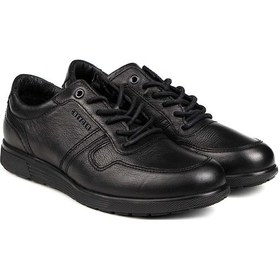 Resim Greyder 10201 Erkek Hakiki Deri Bağcıklı Comfort Günlük Ayakkabı Siyah 