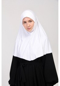 Resim Manolyaşal İslamic Hijab Pratik Eşarp Peçeli-peçesiz Hazır Türban Sufle - Beyaz Beyaz 