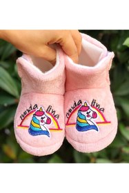 Resim Pandalina Kız Çocuk Panduf Figürlü Panduf Anaokulu Kreş Ev Ayakkabısı Ev Botu 