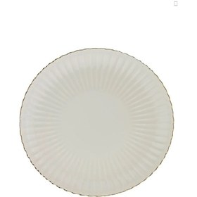 Resim Kütahya Porselen Bone Luz Altın File Servis Tabağı 27cm Tekli Çok Renkli 