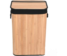 Resim Ahir Ticaret Bambu 2 Bölmeli Kirli Çamaşır Sepeti Dikdörtgen 100 Lt. 