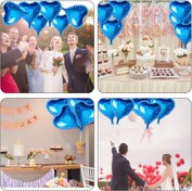 Resim Nessiworld Metalize Parlak Mavi Kalp Şekilli Uçan Balon Folyo 18 inç 45 cm 25 Adet 