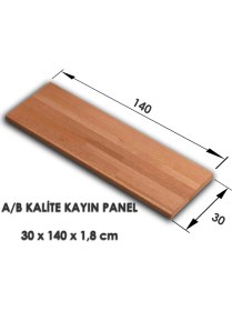 Resim Woodlife Kayın Ahşap Plaka Masif Panel 30 x 140 x 1,8 cm 