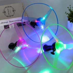 Resim 1 adet/3 adet/6 adet Çocuk Oyuncak LED Kablo Uçan Disk - Erkek ve Kız Renkli Flash Uçan Disk Luminous Outdoor UFO Oyuncak - Uçan Disk+Elde Taşınabilir Fırlatıcı - Çocuklar için Dışarıda Oynamak İçin Gerekli Oyuncak 