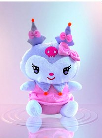 Resim Kuromi Peluş Oyuncak 25cm Sanrio Kawaii Marka Etiketli Kuromi Mor Renk 