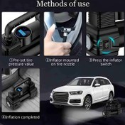 Resim 12V Taşınabilir Hava Kompresörü, Dijital Basınç Göstergeli 150PSI Araba Lastik Pompası, Otomobiller, Bisikletler ve Toplar için Uygun, Mavi 