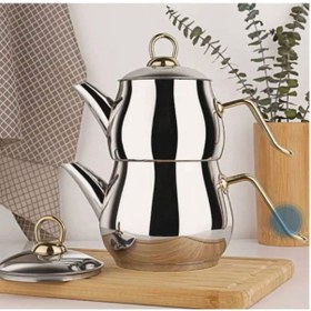 Resim Gold Saplı Ortaboy Çaydanlık Altın - Gri 