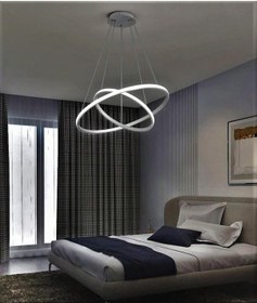 Resim İkili Halka Model Sarkıt Modern Beyaz Işık Ultra Power Led Avizez 