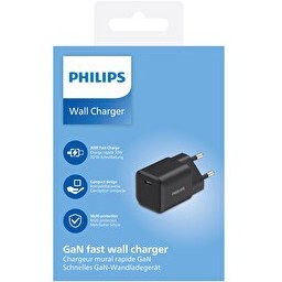 Resim Philips Dlp4333Cb 30W Gan PD USB-C Siyah Şarj Adaptörü 