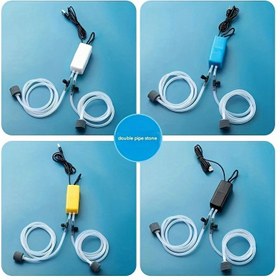 Resim Ultra-Sessiz USB Çift Uçlu Akvaryum Hava Pompası ve Hava Taşları - Balık Tankları, Boru Sistemleri & Açık Havada Balık Tutma için Verimli Oksijenatör, Siyah/Mavi/Beyaz/Sarı Seçenekleri, Pil Gerektirmez, Balık Akvaryumu İçin Hava Pompası 