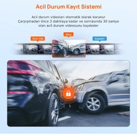 Resim 70mai Araç Kamerası A410 Ön Kamera+ Rc21 Arka Kamera Set 2.5k + 1080p Çift Kamera 