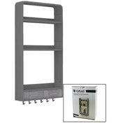 Resim Gri Yapışkanlı Duvar Organizeri Plastik 3 Raf 14cm-19cm-30cm - 2 Çekmece 40cm - 6 Askı 19 Parça 4915 