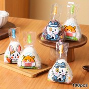 Resim 100 Adet Sevimli Karikatür Üçgen Pirinç Topu Paketleme Çantası Yosunlu Onigiri Suşi Yapım Kalıbı Araçları Bento Aksesuarları 