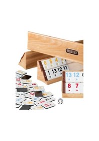 Resim Hedef Okey Takımı Ahşap Istaka Siyah- Beyaz Çift Renkli Taş 