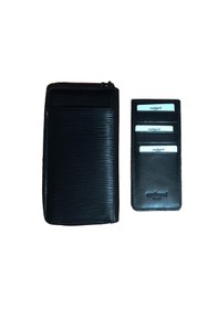 Resim Cacharel Hakiki Deri Dik Erkek Cüzdan Kartlık Ve Telefonluk Siyah 