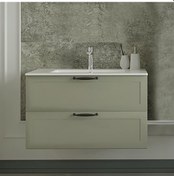 Resim Denko Beyoğlu 85 Cm Mdf Gri Banyo Dolabı Alt Modül Ve Lavabo Gri 