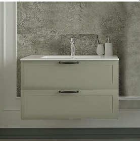 Resim Denko Beyoğlu 85 Cm Mdf Gri Banyo Dolabı Alt Modül Ve Lavabo Gri 