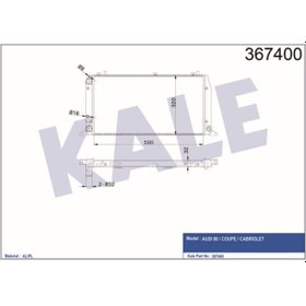 Resim KALE OTO Radyatör 367400 Su Radyatörü 80 86-95 1.6I 1.8I 2.0I Nac 590X322X34 