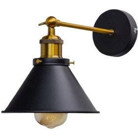 Resim Mylights Vintage Aplik Aplik Duvar Lambası 18cm Siyah 