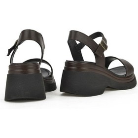 Resim Ziya, Kadın Hakiki Deri Topuklu Sandalet 141992z68002 Kahve 141992z68002 300 Kahverengi 