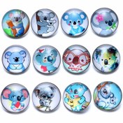 Resim Bluokbeauty 12 Parça 18 Mm Vintage Cam Snap Koala Resimli Hobi Mücevher Takı Aksesuar Şık Dizayn Düğme 