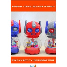 Resim Dans Eden Işıklı Robot Kumbara 25x15 Cm Eğlenceli Ve Dekoratif TEK EBAT 