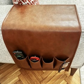 Resim Jeggly Deri Kumandalık Koltuk Kenarı Düzenleyicisi 1. Sınıf Kumaş Yan Sehpa 