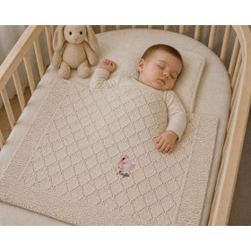 Resim belpa Kuğu Concept Triko Bebek Battaniyesi %100 Pamuklu,Baklava Desenli,Kız Bebek Erkek Bebek Battaniyesi,Kalın Triko Bebek Battaniyesi 