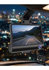 Resim Çift Kameralı Araç İçi Kamera Full Hd 1080p Gece Görüş Ve Park Modlu 