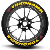 Resim Kom Yokohama Sarı Kalıcı Lastik Yazısı Yokohama Sticker 8 Kit Büyük Boy 