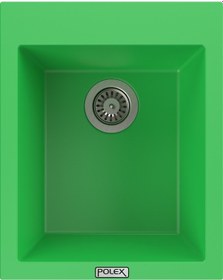 Resim Polex Cristalüx Granit Evye P-05 Yeşil Tezgah Altı Ve Tezgah Üstü Kare Mutfak Evyesi 41x51 CM 