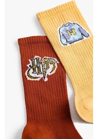 Resim Koton 2'li Harry Potter Baskılı Çorap Lisanslı Multıcolor 3wkg80054aa 3WKG80054AAMIX Mavi 
