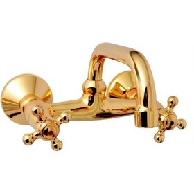 Resim Altın Osmanlı Mutfak Eviye Bataryası Duvardan 