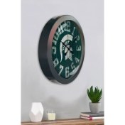 Resim Bahat Salon Ofis Duvar Saati Gri Metal Çerçeve 36 cm 