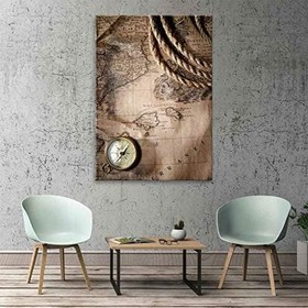 Resim Arty Tablo Eski Dünya Haritası Tablo Amz-Imb1009-X 35X50 