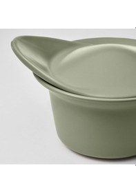 Resim Fırın-servis Kabı, Mat Açık Yeşil, 15x13 Cm, 2 Adet, Kapaklı Açık Gri 