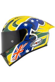 Resim Suomy S1-Xr Gp Kask 2005 Troy Bayliss Edıtıon Sarı Mavi Yeşil Renkli Yüksek Performans 