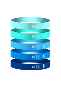 Resim 5 Li Pilates Direnç Bandı Seti Loop Squat Lastiği Çantalı Fitness Egzersiz Bantları - Mavi Mavi 