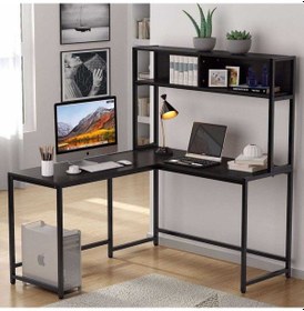 Resim Zizuva Zizuva Tasarım Siyah Ev Ofis Bilgisayar Oyuncu Raflı Metal Köşe 