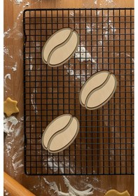 Resim Kahve Çekirdeği Kurabiye Kalıbı, Hamur Şekillendirici, Bisküvi Kalıbı, Kolay Kesim Ucu Beyaz 