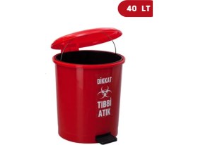 Resim Loremp Tıbbi Atık Kutusu Plastik Pedallı Iç Kovalı 40 Lt 