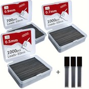 Resim Otomatik Mekanik Kurşun Kalem Dolumları, 0.5mm/0.7mm/0.9mm 2B Kurşun, 60mm, Siyah Mürekkep, 2 Tüp Dahil - Sanat Çizim Kırtasiye, 700/1000 adet, Değiştirilebilir 