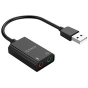 Resim Orico USB 2.0 TRS 3.5mm Jack Girişli Harici Ses Kartı Siyah 