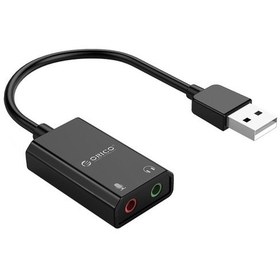 Resim Orico USB 2.0 TRS 3.5mm Jack Girişli Harici Ses Kartı Siyah 