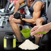 Resim 2'li Set, Güvenli Tutuşlu, Dökülmeden Ergonomik Protein Kaşıkları, Dökülmeden Tasarlanmış, Dayanıklı Malzemelerden Yapılmış, Seyahat İçin Kompakt, Yeni Dökülmeden Ölçümli Funnel ile Birlikte Protein Tozu İçin Benzersiz Kaydırılabilir Kaşık ve Yumurta Sarısı Ayırıcı Dahil. 