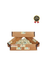 Resim Premium Kaliteli Eğlence Hobi Çizilmeye Dayanıklı Silinebilir Büyük Boy Konken Ahşap Okey Takımı 