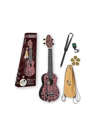 Resim Ortega K2ss-rkc Keiki Super Scale Soprano Ukulele Seti Red Kalei 