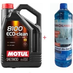 Resim Motul 8100 Eco-Clean C2 5W-30 Motor Yağı 5 L + Cam Suyu 